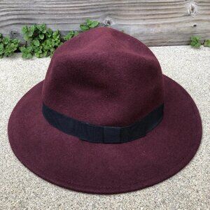 PRIMARK Fedora Hat Women's One Size 100% Wool Purple Wide Brim Cap​